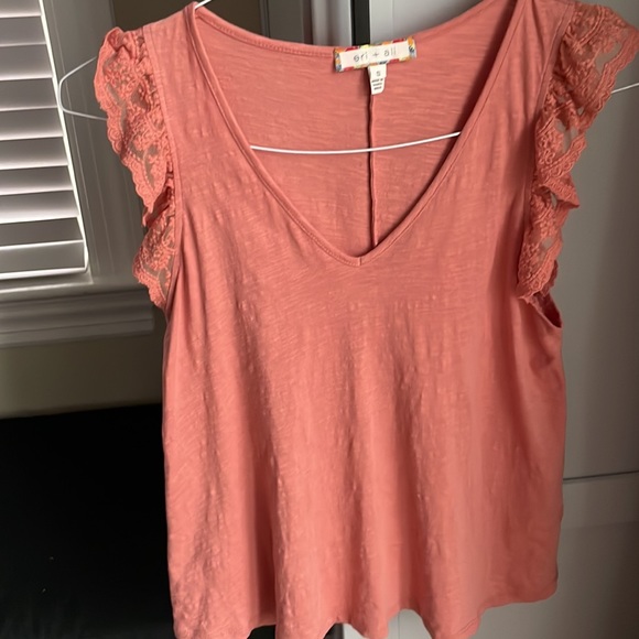 Anthropologie Eri + Ali ruffled lace V-neck - Picture 7 of 8
